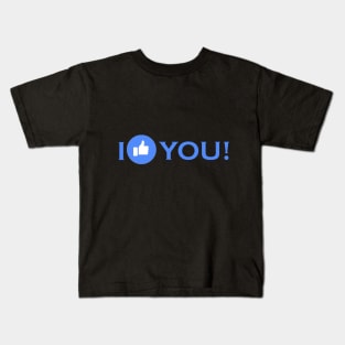 emoji I like you blue like facebook sign like design Kids T-Shirt